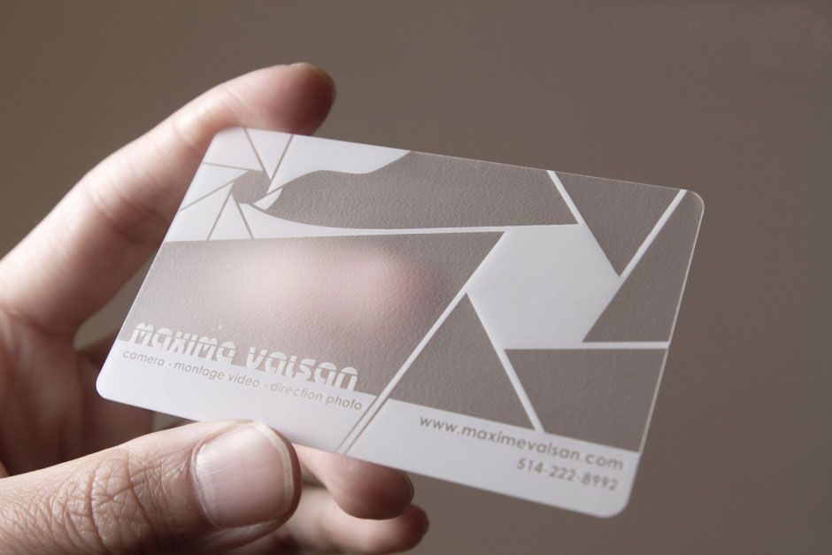 transparent visiting cards